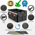 Starling's Car Trunk Organizer Super Strong, Foldable Storage Cargo Box for SUV, Auto, Truck Nonslip Waterproof Bottom, Fits