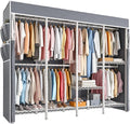 Raybee Clothes Rack with Cover,1100 LBS,Clothing Racks for Hanging Clothes Heavy Duty,Portable Closet with Shelves,Adjustable