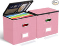 Oterri File Organizer Boxes with Lids, File Box with Mesh Pockets, Document Organizer Box for Letter Size Folders, Zippers Im