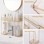 YCIA&DONE Bathroom Countertop Organizer Over The Faucet, Narrow Counter Organizers Above Sink, Table Mounted Faucet Sink Shel