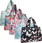 allydrew Large Foldable Tote Nylon Reusable Grocery Bags, 5 Pack