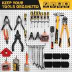ELEAD 286-Piece Extra Thick Pegboard Hooks Set, 1/4" Heavy Duty Black Peg Board Organizer Accessories with Bins, Metal Pegboa