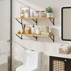Deep Floating Shelves for Wall,36" Wx10 D Wood Wall Shelves with Metal Brackets,Hanging Storage Floating Shelf for Living Roo