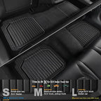 CAR PASS Heavy Duty Rubber Rear Car Mat, Deep Dish Car Floor Mats All Weather, Universal Trim to Fit for SUV Trucks Sedans, Odorless Waterproof Anti-Slip, Easy to Clean Car Mats (Black Rear)