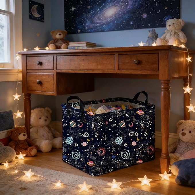 Rectangular Star baskets,Storage Basket,Waterproof foldable laundry basket for Kids,Cute Toys Storage Bin Organizer,Book bins