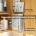 MORNITE Bathroom Medicine Cabinet Organizer Set, Small Narrow Compact Shelves Holder Compartments for Lipstick, Facial Mask, 