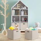 Posprica 13x15x13in Collapsible Storage Bins, Fabric Foldable Cube Storage Boxes, Decorative Storage Baskets Organizer for IK
