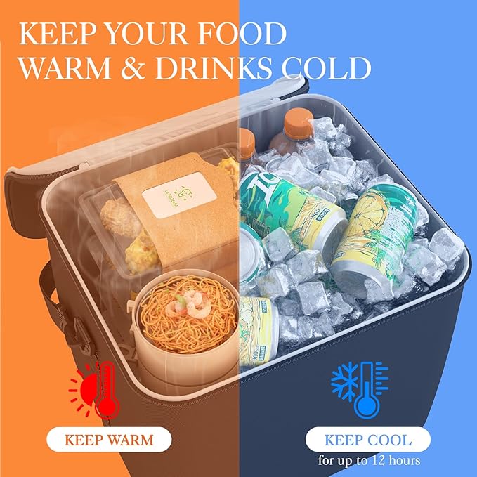 HOTOR Cooler Bag for Trunk Organizer - Portable Cooler for Car Organizer, Leakproof Car Cooler for Vehicle, Soft Small Cooler F