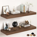 40Inch Walnut Floating Shelves for Wall, 12 Inch Deep Shelves for Bedroom, Kitchen, Bathroom Wall Mounted, Rustic Wood Floati