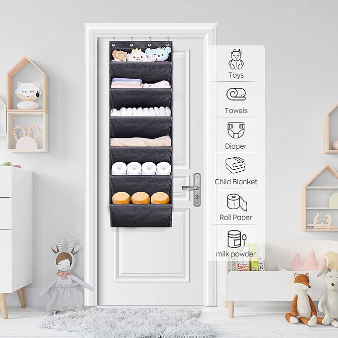 SLEEPING LAMB Shoe Rack for Door with Large Deep Pocket, Hanging Door Shoe Organizer for Closet Hanger, Dorm and Narrow Sneak