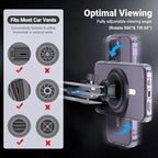 PROfezzion 2-Pack Compatible with MagSafe Car Vent Mount, Magnetic Car Vent Holder for iPhone 17 16 15 14 13 12 Pro Max Plus, Mag-Safe Case & All Phones [Metal Vent Clip & Easily Install]