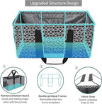 Joyfol Day Extra Large Utility Tote Bag, Reusable Grocery Bags Foldable,Upgraded Metal Frame, With Sturdy Handles Reinforced Bottom Heavy Duty Oxford Fabric Moving Shopping Bags, Heart Black