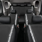 CAR PASS Bling Diamond Car Seat Covers, Shining Rhinestones Waterproof Faux Leather, 7 Seats 3 Rows with Zipper Glitter Crystal Sparkle Strips Universal Fit 95% MPV,SUV,CAR for Women Girl, Silver