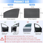 ZATOOTO Car Side Window Sun Shade 4 Pack, Window Shades for Baby Magnetic Mesh Sun Shade Protection from Heat and UV for Sleeping, Camping, Breastfeeding
