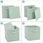 Stero Fabric Storage Bins 6 Pack Fun Colored Durable Storage Cubes with Fabric Handles Foldable Cube Baskets for Home, Kids R
