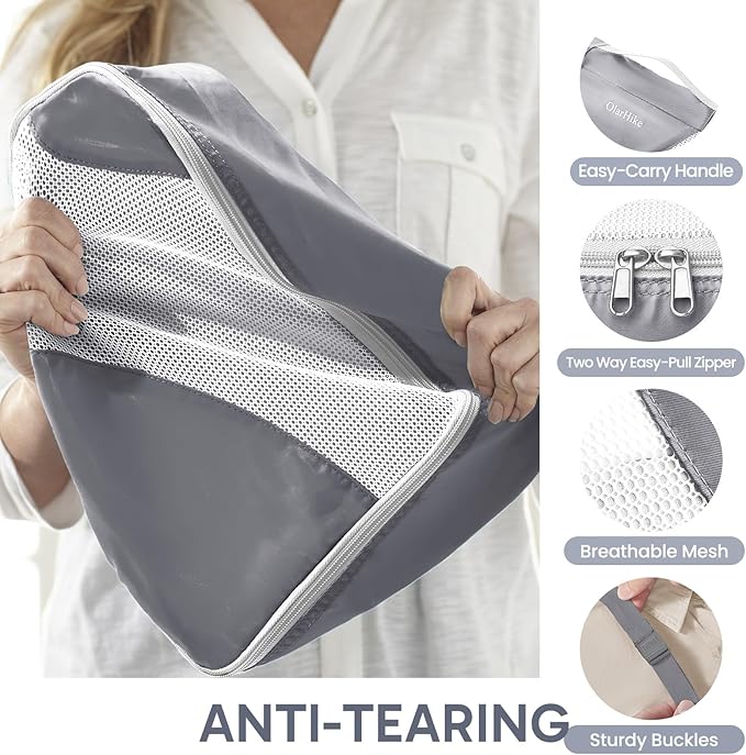 10 Set Packing Cubes for Travel, Gifts for Women Mom,Anti-Tearing Suitcase Organizer for Luggage with Shoe & Hanging Toiletry