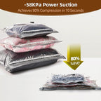 12 Pack Travel Vacuum Bags for Clothing,Compression Seal Packing Cubes for Suitcase Backpack,Vacuum Seal Bags for Clothing,Ca