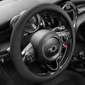 PINCTROT Large Size Nappa Leather Steering Wheel Cover, Slim Fit No Bulk Design, One Piece Leather with Breathable Perforatio