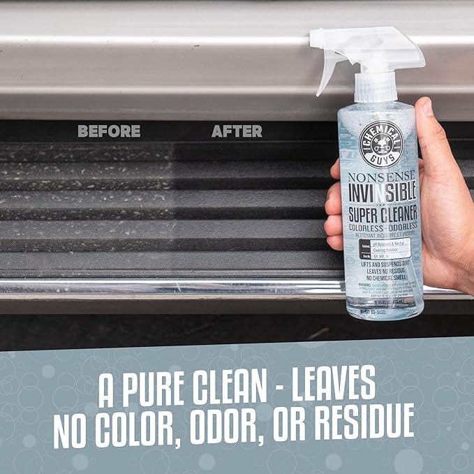 Chemical Guys Nonsense Colorless & Odorless All Surface Cleaner - Clear, Safe for Vinyl, Rubber, Plastic, Carpet, and Upholst