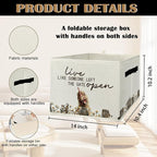 Rustic Chicken Storage Bins & Boxes with Handles, Farmhouse Chicken Foldable Basket for Organizing, Live Like Someone Left th