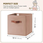 GRANNY SAYS Cube Storage Bins, 11 Inch Cube Storage Organizer, Fabric Storage Bins with PU Handle, Clothing Storage Baskets f