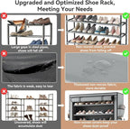 LANTEFUL Shoe Rack with Covers 10 Tier Tall Shoe Rack Organizer Large Capacity Shoe Shelf Storage 40 Pairs Space Saving Free 