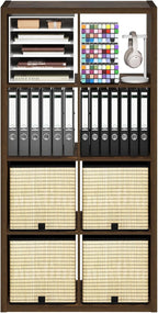 Furinno Cubicle Book Shelf, 8-Cube Bookshelf, Extra Thick Frame Horizontally & Vertically Reversible Bookcase with Open Back,