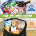 20 Pcs Insulated Shopping Bags for Groceries with Zipper & Handles, Large Foldable Cooler Bags for Hot & Cold Food