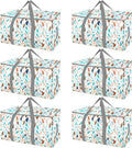 BALEINE 6-Pack Oversized Moving Bags with Reinforced Handles, Heavy-Duty Storage Tote for Clothes, Moving Supplies (Mosaic, 6