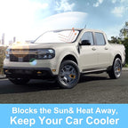TINGLU Sun Shade for Ford Maverick Hybrid XL XLT Lariat Truck 2022-2026 Accessories Windshield Sun Shade Window Shade UV Rays Protection Sun Visor Cover with Steering Wheel Sunshade Storage Bag