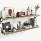 Floating Shelves for Wall,48" Wx8 D Wood Wall Shelves,Hanging Storage Floating Shelf with Metal Brackets,Wide Floating Booksh