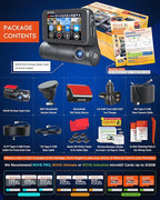 ROVE R3 Dash Cam Front and Rear with Cabin, 3” IPS Touch Screen, 3 Channel Dash Cam 1440P+1080P+1080P, IR Night Vision, 5GHz 