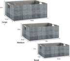 Fabric Storage Bin Box Collapsible Cotton Linen Storage Cube with Wooden Handles Rectangular Decorative Home Organizer Clothe