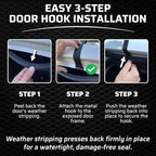 6 Cargo Tie Down Door Hook Straps for Car Roof Rack or Bag | Patented Heavy Duty Car Top and Rooftop Straps for Luggage, Universal Cargo Carrier Replacement Parts