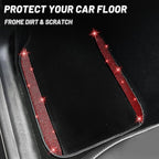 NBTEPEM Red Bling Car Floor Mats Full Set, Universal Fit Most Cars,SUV, Trucks, 4 pcs Sparkle Glitter Diamond Carpet for Women Girls with Anti-Slip Pad (Red Diamond)