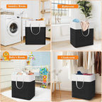TasticTotes laundry basket 3-Pack, laundry hamper, Hamper with handles, collapsible laundry baskets, Waterproof dirty clothes