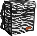 Femuar Car Trash Can with Lid - Leak Proof, Waterproof, Zebra Stripe, SUV Multipurpose Car Hanging for Headrest, Collapsible, Portable with Storage Mesh Pocket
