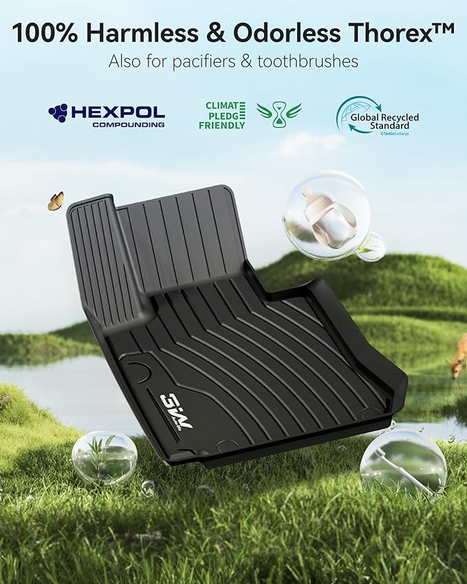 3W Floor Mats & Cargo Liner for Mercedes Benz GLC 2016-2022, TPE All Weather Custom Fit Floor Liner & Trunk Mats, Car Mats for GLC300/GLC350e/GLC43 AMG/GLC63 AMG/GLC63 AMG S Accseeories, Black