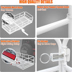 KAIRAY 500 Lbs Heavy Duty Hitch Mount Cargo Carrier 60" x 24" x 14.4" Folding Cargo Rack Rear Luggage Basket Fits 2" Receiver for Car SUV Camping Traveling (White)
