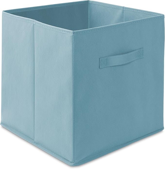 Casafield Set of 6 Collapsible Fabric Cube Storage Bins, Baby Blue - 13" Foldable Cloth Baskets for Shelves, Cubby Organizers