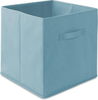 Casafield Set of 6 Collapsible Fabric Cube Storage Bins, Baby Blue - 13" Foldable Cloth Baskets for Shelves, Cubby Organizers
