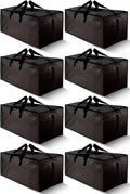 HOMESURE 8 Pack Large Strong Bags with Zippers & Carrying Handles - Water-Resistant - Heavy Duty Storage Tote for Space Savin
