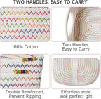 3-Pcs Shelf Baskets for Organizing, Closet Organizer Bins, Small Woven Baskets, Rope Toy Basket, Storage Basket for Shelves, 