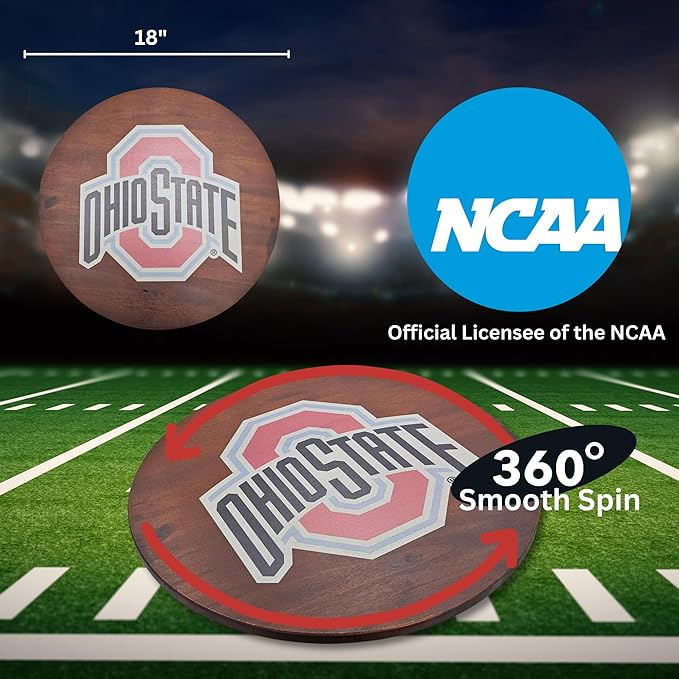 Fan Creations Ohio State Football Field Tray and Lazy Susan Entertain and Decorate to Show Your Buckeyes Pride