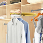 Valet Rod for Closet Retractable, 13.4"-23.2" Pull Out Clothes Hanger Rail, Heavy Duty Alloy Steel Side Mount Wardrobe Bar, A