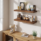 Fun Memories Floating Shelves for Wall, 30 Inch Long Floating Shelves Set of 2, 30 x 10 Wooden Shelves for Wall, Large Storag