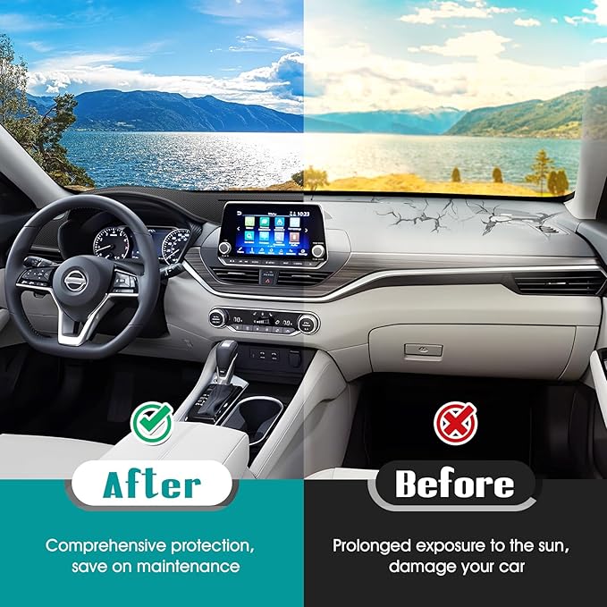 FIILINES Dash Cover for 2019-2026 Nissan Altima, Dashboard Mat Accessories Dash Cover Sunshade Nonslip Mesh Protector No Glar