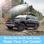 TINGLU Sun Shade for Ford Expedition SUV 2018-2024 2025 Accessories Windshield Sun Shade Window Shade UV Rays Protection Sun Visor Cover with Steering Wheel Sunshade Storage Bag