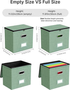 Oterri 2 Pack File Organizer Boxes with Lids, File Box with Mesh Pockets, Document Organizer Box for File Folders Letter Size