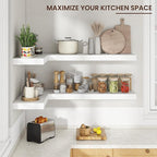 Floating Shelves for Wall, 30" W x 12" D x 2" H, 2 Pack of Long Wall Mounted Engineered Wood Shelves with Invisible Brackets 